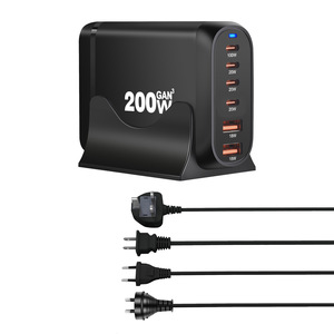 200W GaN Charger 4C2A Multi Port Desktop <b>Adapter</b> For Laptop With Holder Aluminum Alloy - Product Image 1