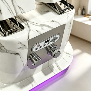 Fauteuil de pédicure spa électrique avec massage, base en marbre et lumière LED - Product Image 5