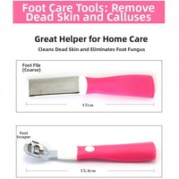 Kit professionnel portable de pédicure en acier inoxydable – Râpe à pieds, grattoir à callosités, éliminateur de peaux mortes et de cors durs