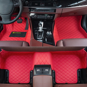 Haute qualité sport personnalisé imperméable PVC cuir rouge luxe voiture tapis tapis ensemble complet pour Kia <span class=keywords><strong>Tesla</strong></span> pour Toyota Elantra série 7 - Product Image 2