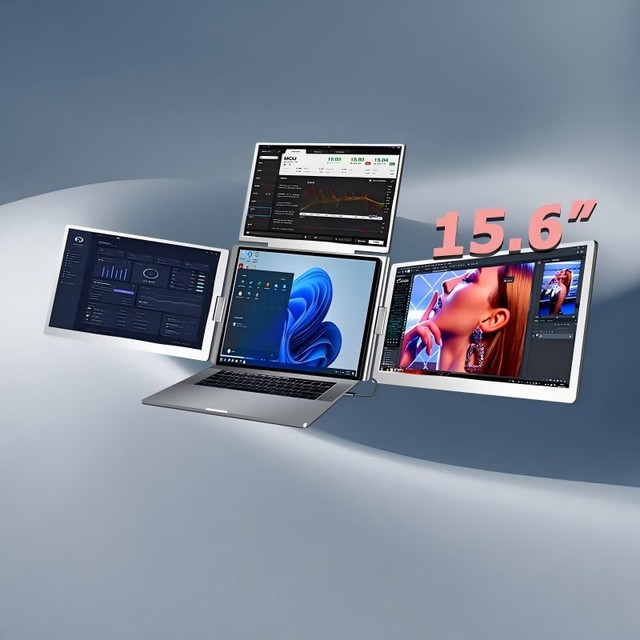 Patented Product 15.6 Inch Laptop Screen Extender 1 Cable Connect Quad Monitor LCD Multi Screen Computer Portable Monitor