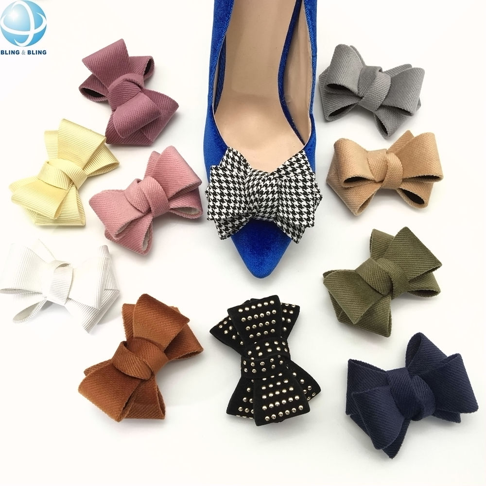 New Arrival Satin Bow Shoe Clips Female Removable Shoe Clips for Ladies  Heels Decoration