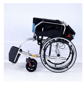 Fauteuil roulant manuel pliable en alliage d'aluminium KS, usage médical, absorption des chocs, portable, pour personnes âgées - Product Image 2