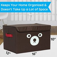 Boîte de rangement en tissu imprimé dessin animé, bac de rangement pliable avec couvercle et poignée