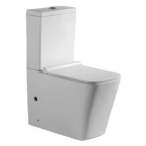YIDA <span class=keywords><strong>WC</strong></span> moderne en céramique à double chasse, sans bride, norme européenne, avec <span class=keywords><strong>abattant</strong></span> à fermeture douce, disponible en sortie P et sortie S - Product Image 1
