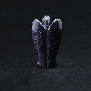 Ornement ange gardien en <span class=keywords><strong>sable</strong></span> bleu, ange en cristal sculpté à la main, pierre énergétique Feng Shui pour la maison et le bureau, fabriqué en Chine - Product Image 3