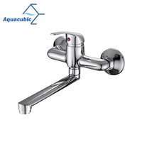 Aquacubic Robinet de douche à poignée unique pour baignoire murale en laiton sans plomb