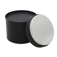 Boîte ronde en fer blanc noir mat personnalisée pour thé, café, gâteaux et biscuits, emballage alimentaire sûr avec couvercle à clip
