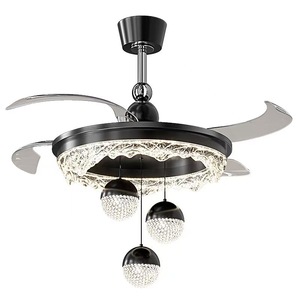 <b>LED</b> <b>Ceiling</b> Fan Lamp Full Spectrum <b>Light</b> <b>Crystal</b> Chandelier Nordic Style Living Room Dining Room Villa Bedroom Integrated Fan - Product Image 4