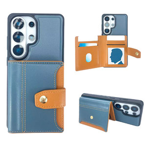เคสโทรศัพท์แบบพับได้พร้อมขาตั้ง วัสดุหนัง PU มีช่องใส่บัตร สำหรับ Galaxy S24 Plus S24 Ultra - Product Image 1