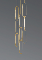 Lustre LED suspendu de style industriel moderne américain, en laiton minimaliste, pour plafond haut, escalier, villa, hall d'entrée