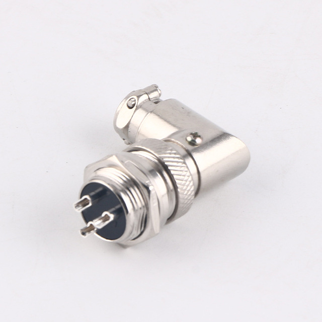 GX16 90 Degree Right Angle XLR 16mm Elbow 2/3/4/5/6/7/8/9 Pin Female Plug Male Chassis Mount Socket Aviation Connector
