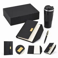 Coffret Cadeau de Luxe 2026 en Cuir PU : Carnet, Stylo, Tasse à Café et Gourde Personnalisables – Ensemble d'Entreprise Haut de Gamme