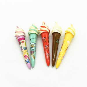 Stylo publicitaire en plastique en forme de crème glacée avec logo personnalisé, largeur d'écriture 1,0 mm, cadeau - Product Image 1