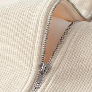 Cardigan da <span class=keywords><strong>Uomo</strong></span> con Cappuccio e Zip in Tessuto Pesante a Nido d'Ape, <span class=keywords><strong>Felpa</strong></span> da <span class=keywords><strong>Uomo</strong></span> Autunnale di Marca Fashion in Stile Retrò Giapponese a Tinta Unita dalla Vestibilità Ampia - Product Image 5