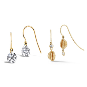 Gemnel ultimo prezzo all'ingrosso di tendenza Logo personalizzato di qualità andato pesca orecchini di diamanti forati per le donne - Product Image 1