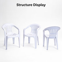 Chaise de jardin en plastique de qualité supérieure, chaise en plastique PP bon marché, chaise en plastique à dossier bas, fauteuil empilable