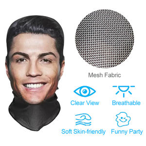 Bas quantité minimale de commande Funny Party Face Pattern Polyester Designer 3D Logo personnalisé Full Over Kanye West Shiest SKI Balaclava - Product Image 5