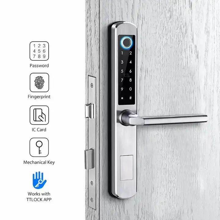 Edelstahl Sicherheit wasserdicht verschiebbar APP Wifi ttlock Doppelseiten Finger abdruck intelligentes Türschloss