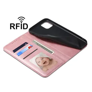 고품질 PU 가죽 케이스 아이폰 14 프로 맥스 12 13 프로 럭셔리 RFID 도난 방지 지갑 전화 케이스 아이폰 11 x xr xs 맥스