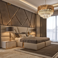 Meubles de lit de luxe de haute qualité sur mesure, lit double king size en cuir capitonné pour hôtel moderne, villa