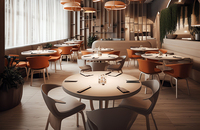 Meubles de restaurant, table et chaises en bois massif, ensemble de meubles commerciaux, ensemble de meubles de café, table et chaises en bois