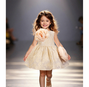 Vestido de encaje para niñas pequeñas con grandes detalles florales - Product Image 1