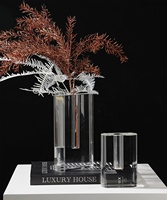 Vases à fleurs artisanaux, trophées en verre, ensembles de décoration, décoration de bureau à domicile, ensembles de cadeaux souvenirs, cadeaux de mariage modernes en cristal