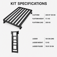 Plateforme de toit de voiture YYD OVERLAND et kit d'échelle latérale pliable en aluminium pour camping tout-terrain SUV, compatible avec JETOUR Traveler T2