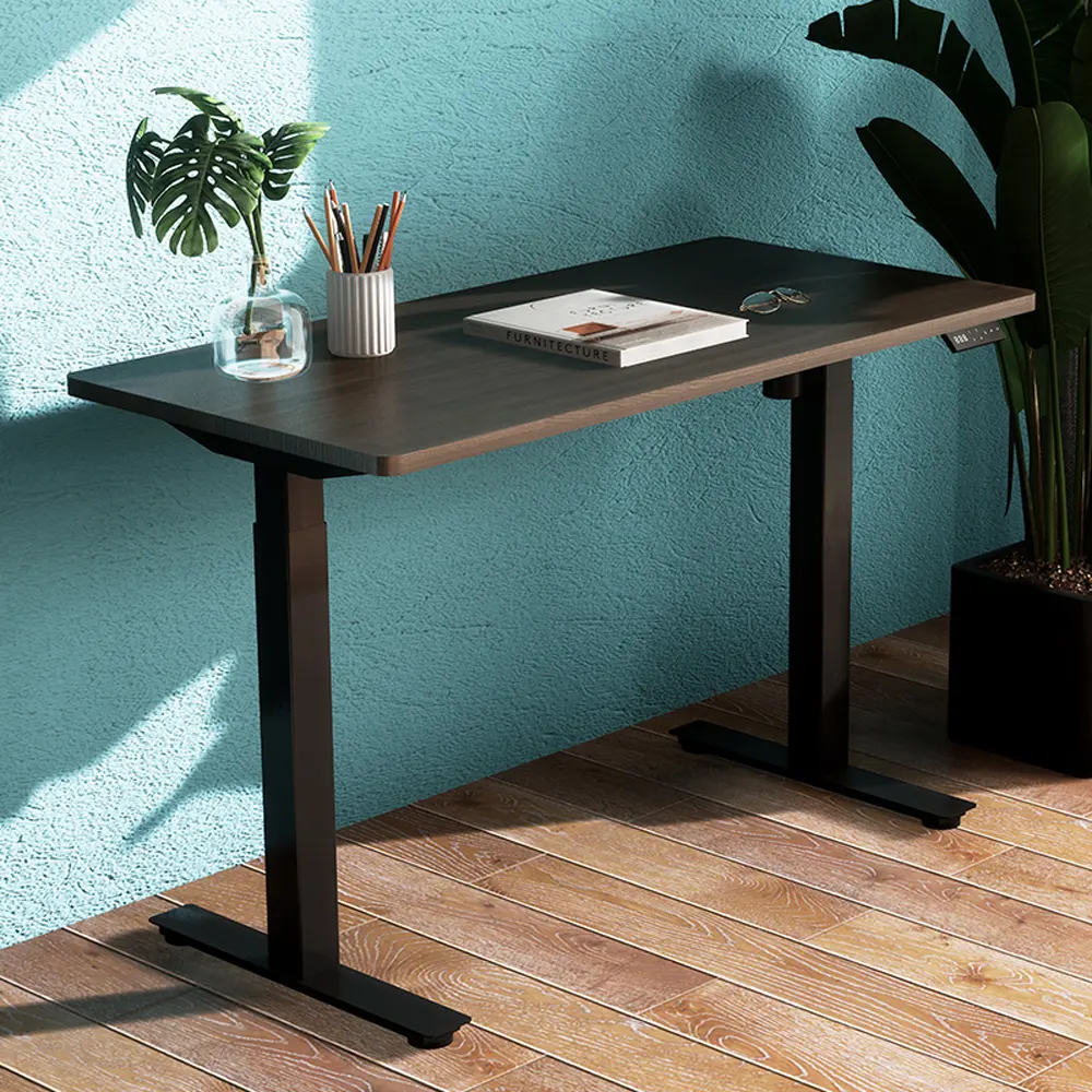 Meja berdiri elektrik, Motor tunggal otomatis mengangkat bingkai logam 2 kaki tinggi dapat diatur meja kantor