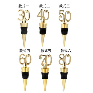 Wine <b>Stopper</b> Digital Numbered 40 50 70 80 Zinc Alloy Sealing Bottle Sealers For Wedding Party Gifts - Product Image 2