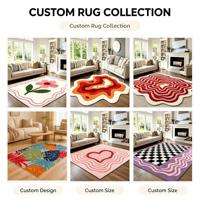 Moderner Exzentrischer Teppich Kunstwolle Bedruckter Teppich für Wohnzimmer Luxuriöser Unregelmäßiger Wellen-Teppich Weicher Plüsch-Dekor Alfombra