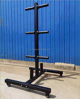 Vente en gros d'équipement de gymnastique support de stockage vertical de plaques de poids de gymnastique support de plaque de poids de gymnastique à domicile roue de support d'arbre