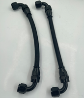 FS Custom #6 #8 #10 #12 #16 1/2 "3/8" 5/8 "3/4'' 1 ''E85 PTFE Kits de tuyaux de conduite de carburant noir avec raccord en PTFE à 90 degrés