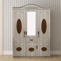 Armoire de chambre à coucher en bois de haute qualité, 3 portes, avec placards en plastique, design armoire de chambre 1,5 m en MDF
