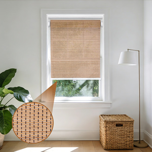 Custom Size Cordless Bamboo <strong>Roller</strong> Shades Natural Woven <strong>Wood</strong> <strong>Blinds</strong> Light Filtering Privacy Window Treatment - Product Image 1