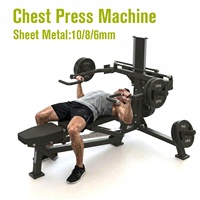 VIGFIT Banc de musculation réglable en acier 3-en-1 pour presse à pectoraux et presse à dos, équipement de fitness commercial – Machines à charge de plaques