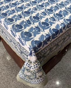 Juego de Mantel con estampado de bloques hecho a mano indio, patrón Floral, decoración del hogar, cubierta de mesa, alfombrilla, servilletas, corredor, mantel único - Product Image 5