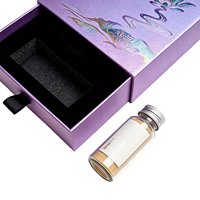 Boîte cadeau de parfum personnalisée violette, boîte à tiroir rigide en papier de luxe avec logo UV sélectif et insert en mousse, solution d'emballage complète