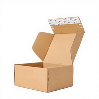 Boîte d'expédition en carton ondulé avec fermeture à glissière et bande détachable en papier kraft écologique avec logo personnalisé pour vêtements, produits de beauté, accessoires 3C, livres