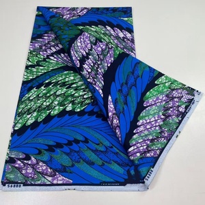 Perizoma africano nuovo arrivo 100% cotone organico Batik oro Glitter tessuto stampa a cera Ankara per abiti da sposa e borse - Product Image 1