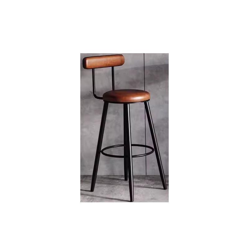 75cm assis en cuir marron