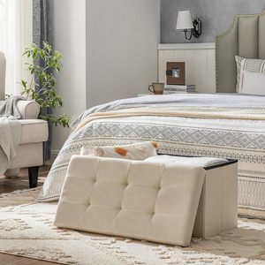 <span class=keywords><strong>Banc</strong></span> de rangement pliable, <span class=keywords><strong>coffre</strong></span> de rangement, repose-pieds - Product Image 1