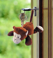 Mignon porte-clés singe en peluche, mini accessoire de sac, jouet doux et de collection