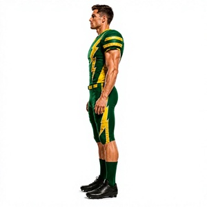 Fabrication d'uniformes de football américain respirants à manches courtes, design libre et personnalisation du nom et du numéro de l'équipe. - Product Image 3