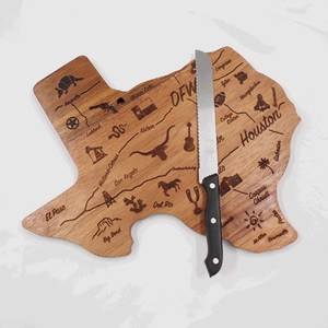 Planche à découper en bois en forme de carte du Texas 35,6x34x1,5cm, bloc de découpe multifonctionnel pour la cuisine - Product Image 2