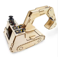 Keyestudio-Kit de aprendizaje para excavadora DIY, tablero de montaje, de madera, inteligente, para Microbit