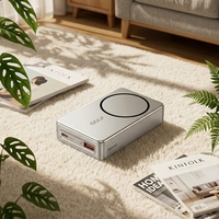 Batterie externe sans fil mini 10000 mAh avec câble intégré, personnalisable OEM, prix de gros, charge rapide PD 20W, magnétique