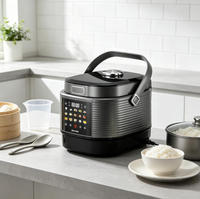 Cuisinière à riz électrique portable numérique 5L en alliage d'aluminium, multicuiseur intelligent et cuiseur vapeur avec tasse doseuse pour la maison et l'hôtel