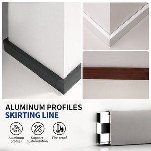 Tùy chỉnh-thực hiện hợp kim nhôm vật liệu trang trí bằng gỗ Ốp chân tường LED dòng thiết bị Ốp chân tường Hội Đồng Quản trị với nhà phòng khách - Product Image 5